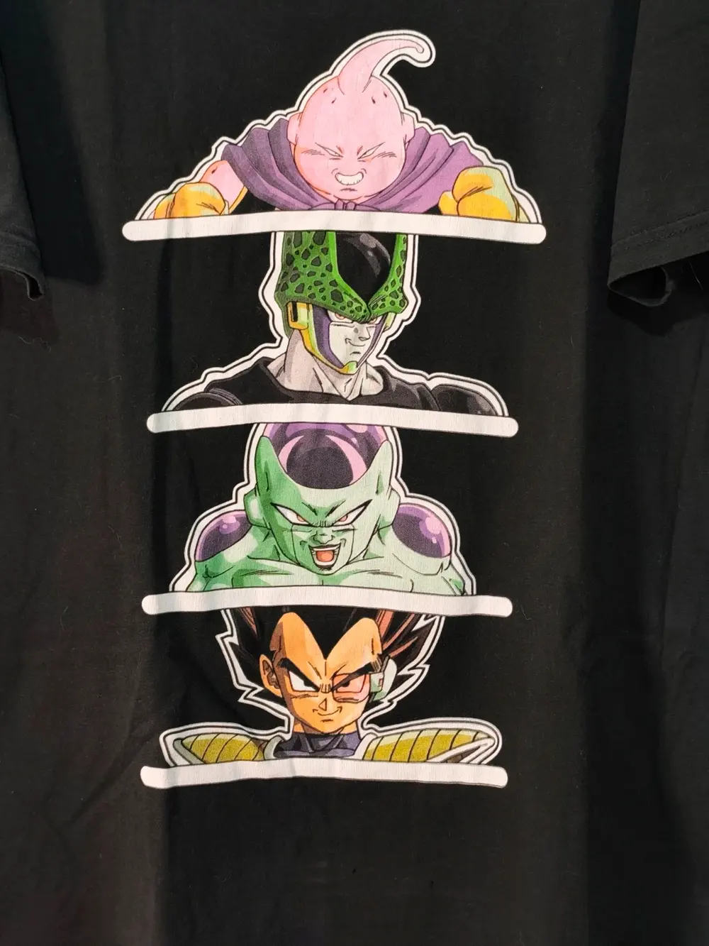 Camiseta Dragon Ball Z Villanos (Buu, Célula, Freezer, Vegeta) Talla XXL (Sirve para XL), foto 2