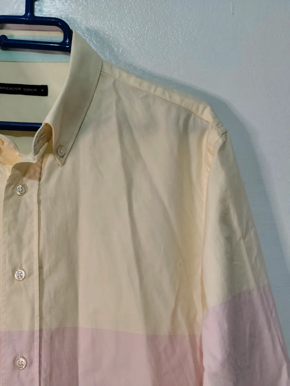 Camisa manga larga Purificación García color block pastel talla 4 equivale a una L ver medidas, foto 5