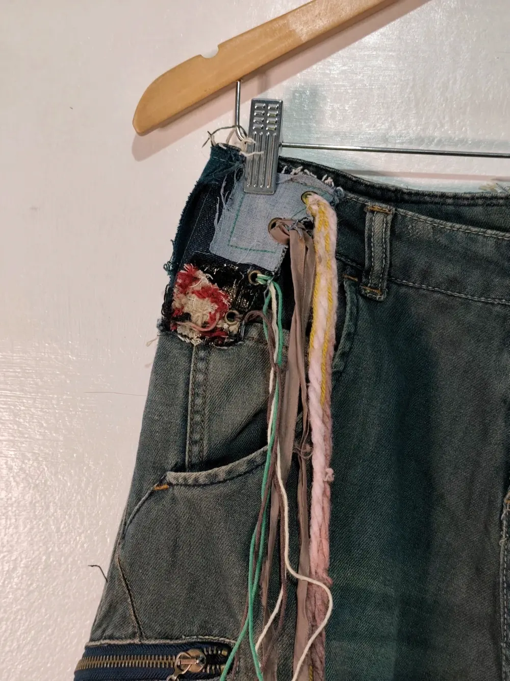 Pantalón Harén Desigual patchwork boho denim algodón lino talla S 36 ver medidas mujer, foto 5