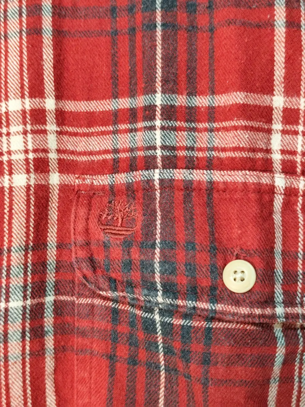 Camisa de franela timberland manga larga a cuadros burdeos talla L, foto 5