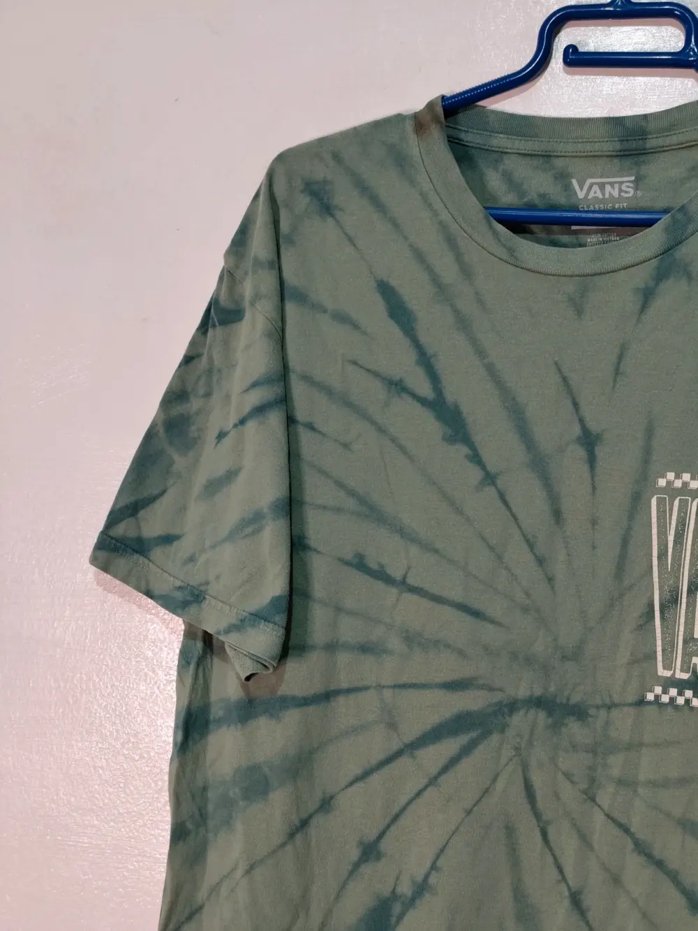 Vans camiseta tie dye verde spider dye classic fit talla M unisex, foto 3