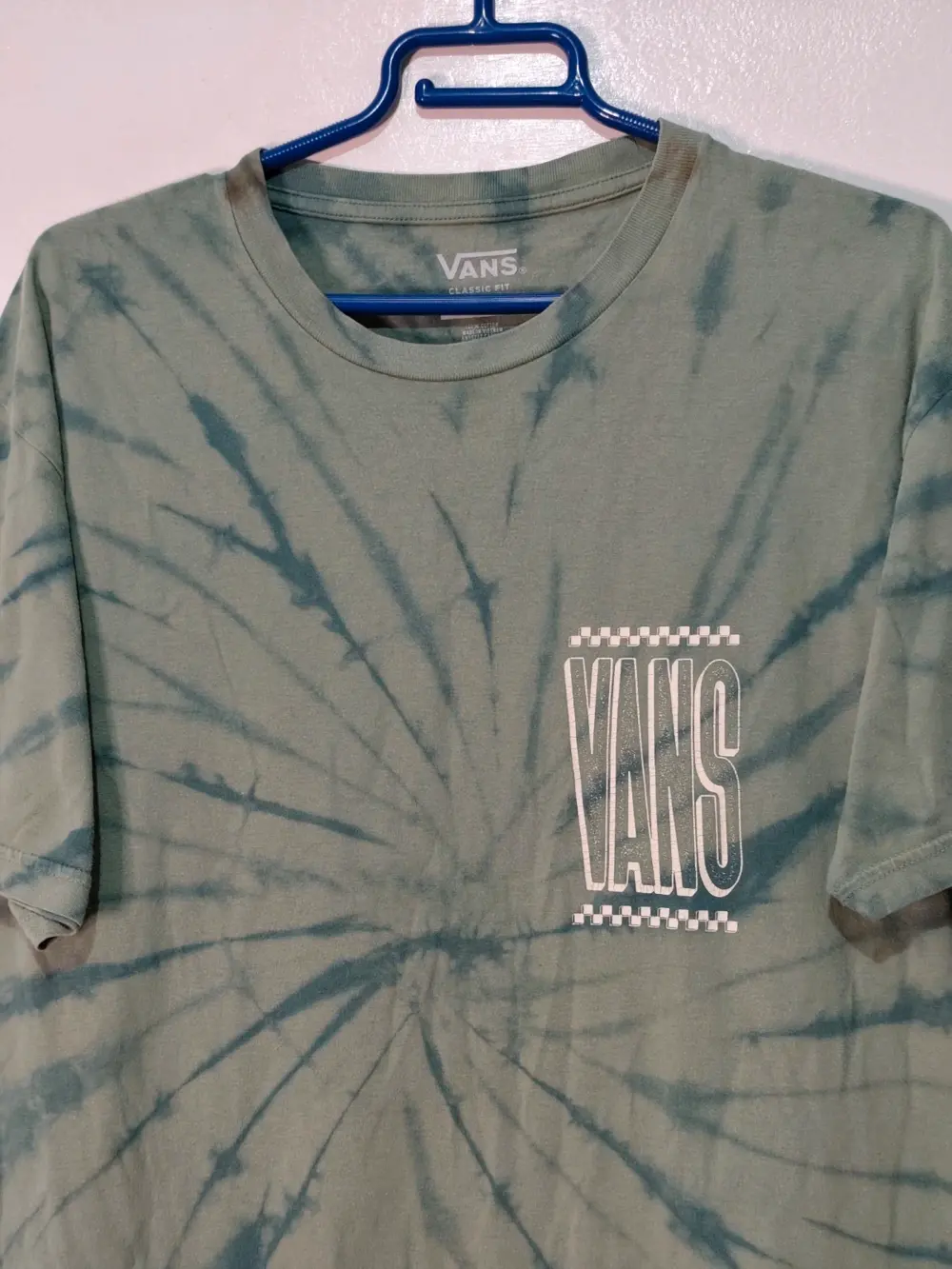 Vans camiseta tie dye verde spider dye classic fit talla M unisex, foto 4