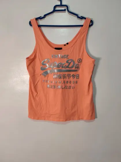 Superdry vintage logo tank top mujer coral talla 40