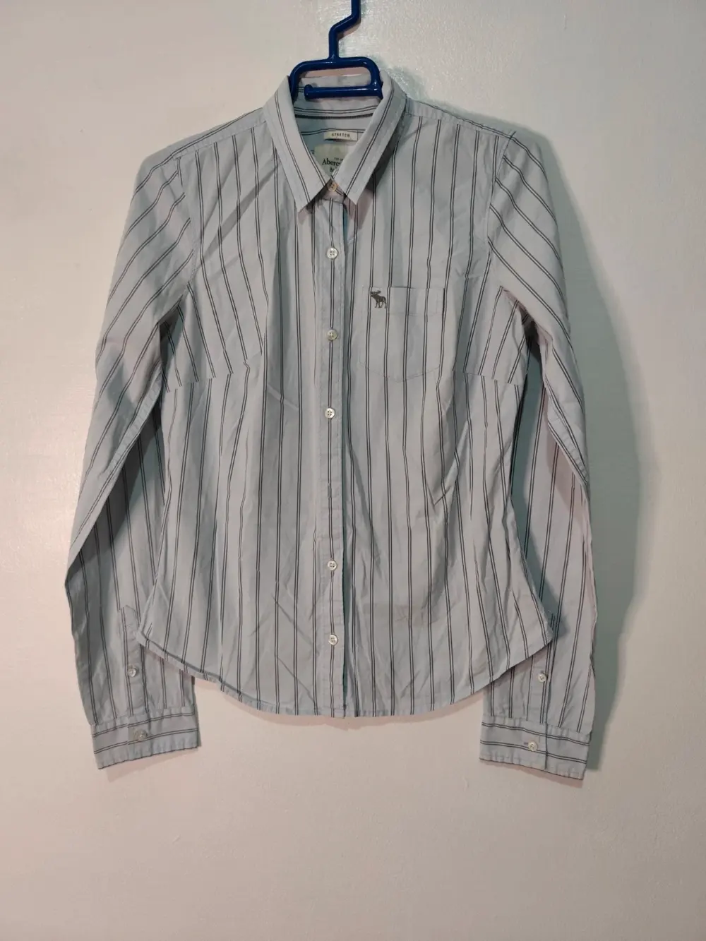 Abercrombie Fitch camisa rayas azul mujer manga larga talla M