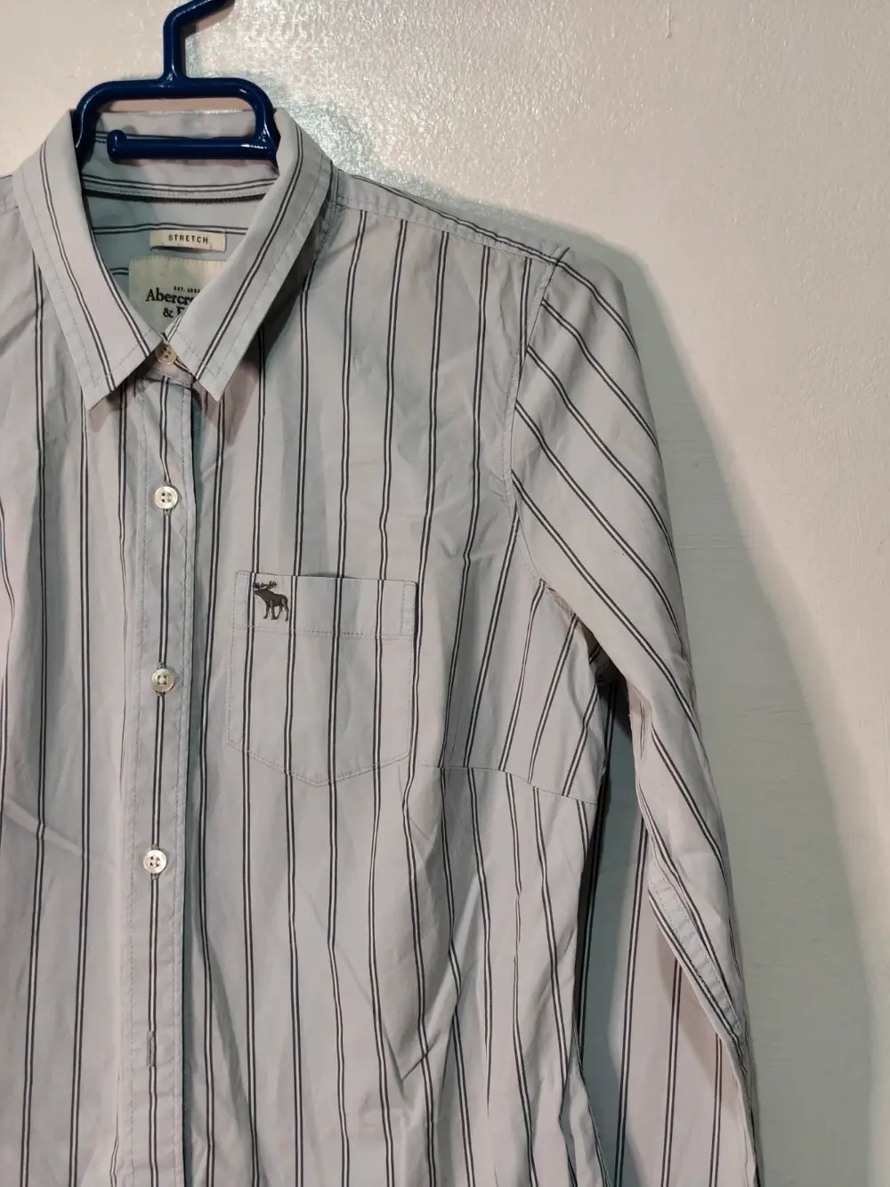 Abercrombie Fitch camisa rayas azul mujer manga larga talla M, foto 4