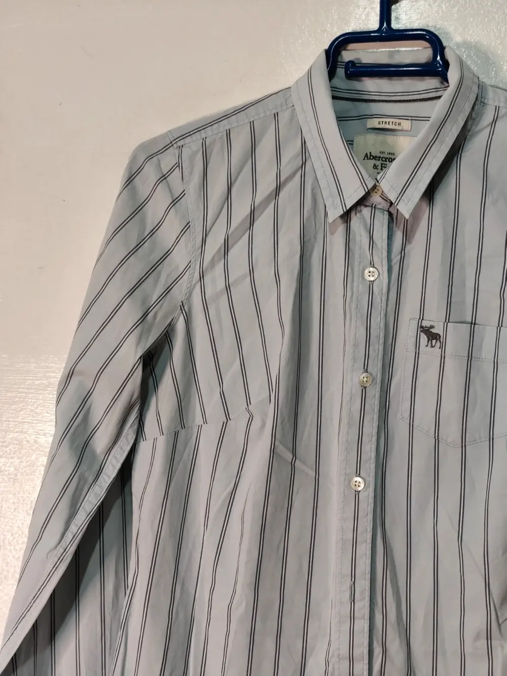 Abercrombie Fitch camisa rayas azul mujer manga larga talla M, foto 5