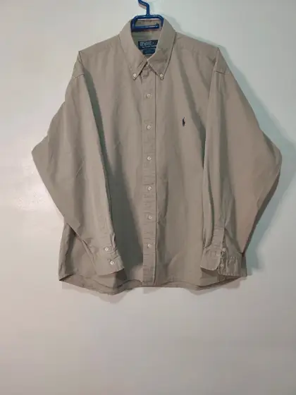 Camisa Polo Ralph Lauren blake beige caqui talla L sirve para XL ver medidas