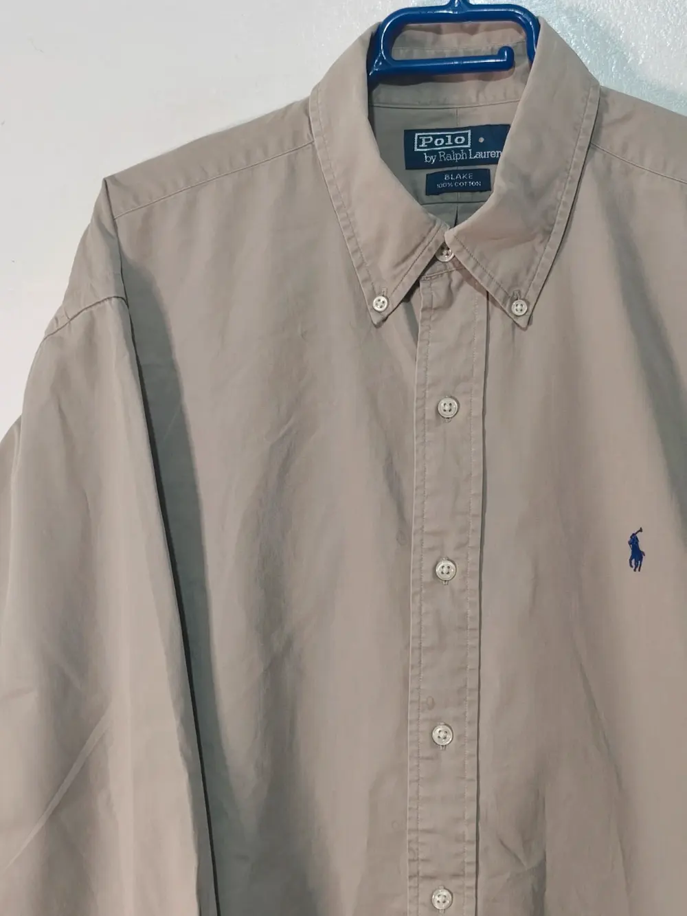 Camisa Polo Ralph Lauren blake beige caqui talla L sirve para XL ver medidas, foto 5