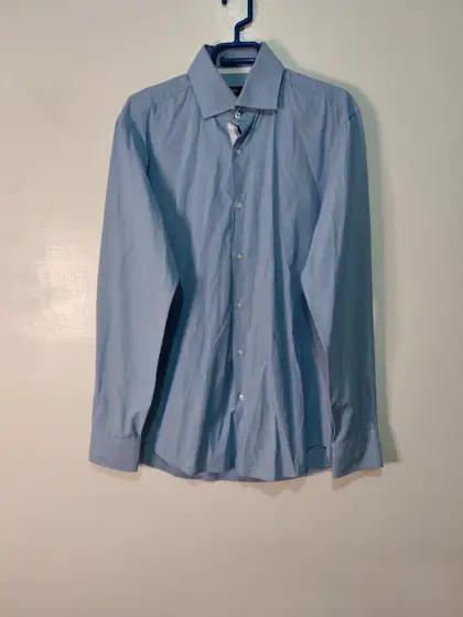 Camisa boss hugo boss gregory regular fit easy iron azul rayas finas talla 40 15.7