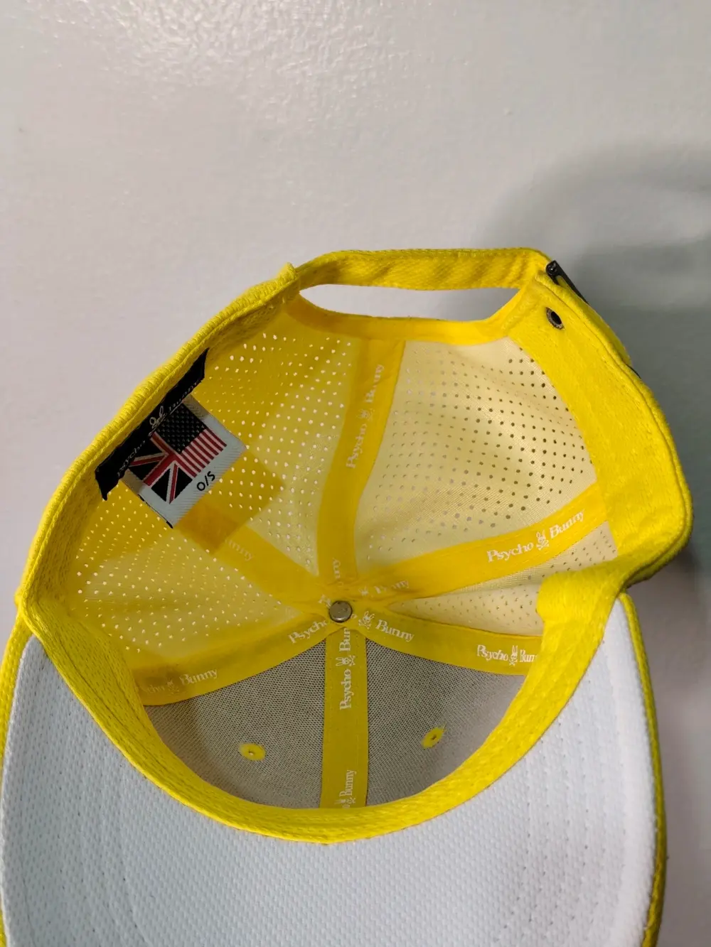 Gorra Psycho Bunny Amarilla Neón - Transpirable Perforada Talla Única Ajustable adulto unisex, foto 4
