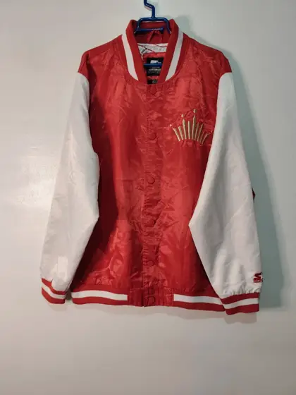 Chaqueta bomber starter x budweiser 50 black label talla XL ver medidas