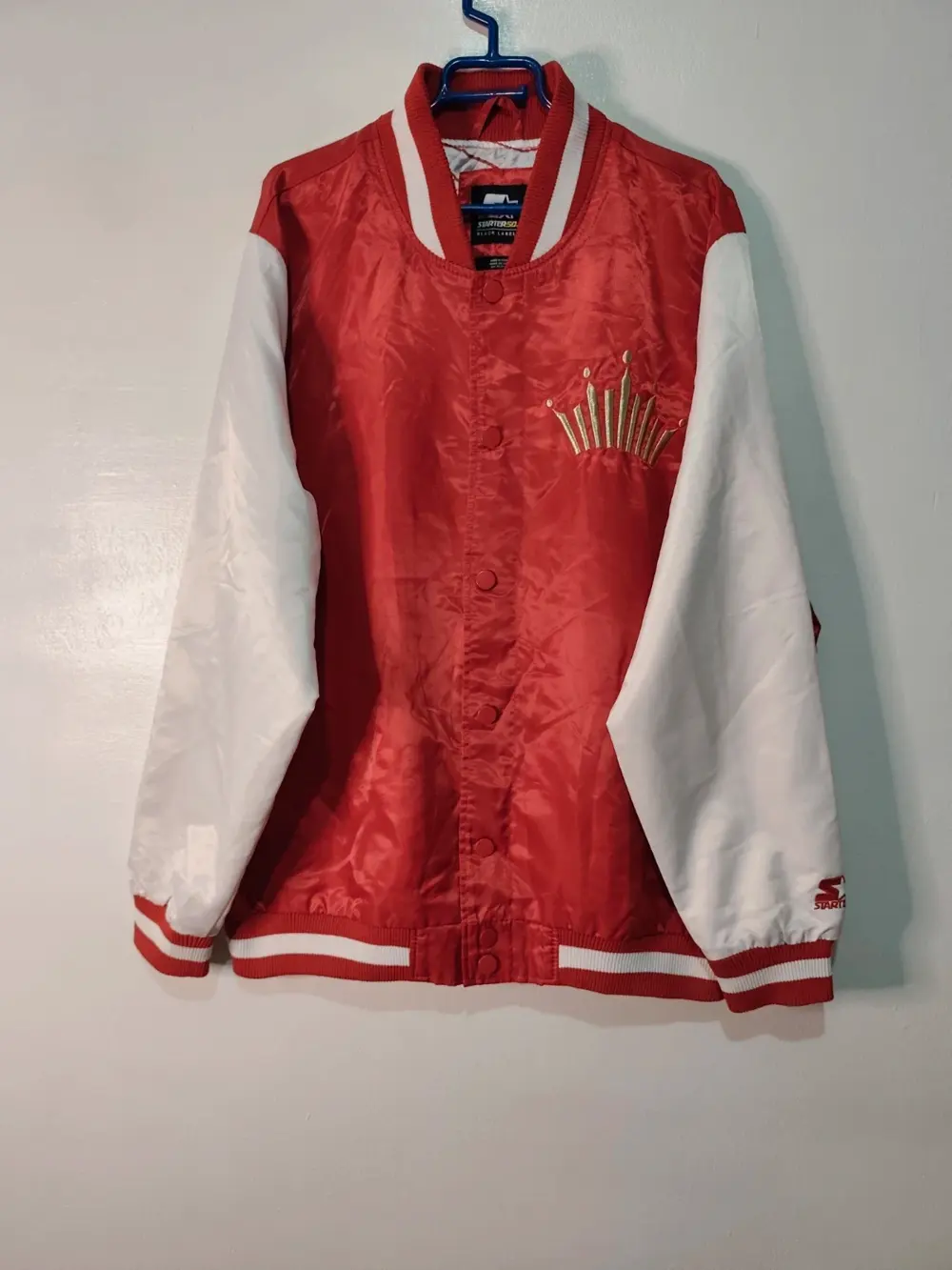 Chaqueta bomber starter x budweiser 50 black label talla XL ver medidas