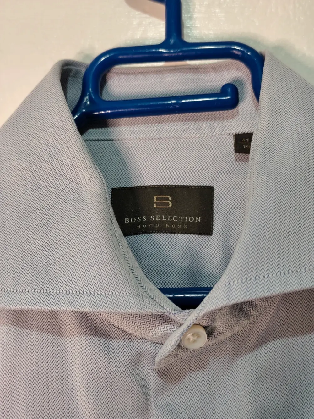 Camisa manga larga Hugo Boss Selection Azul Claro Espiga Talla L / 41, foto 4