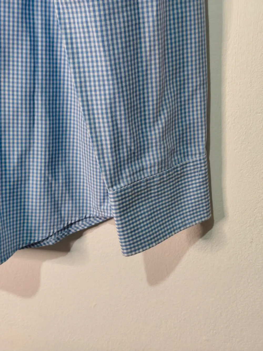 Camisa Hugo Biss slim fit easy iron cuadros vichy azul y blanco talla 41 / 16, foto 2