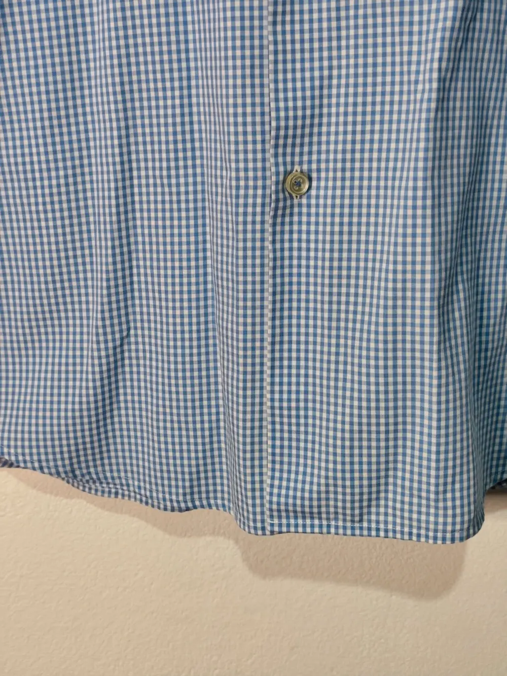 Camisa Hugo Biss slim fit easy iron cuadros vichy azul y blanco talla 41 / 16, foto 4