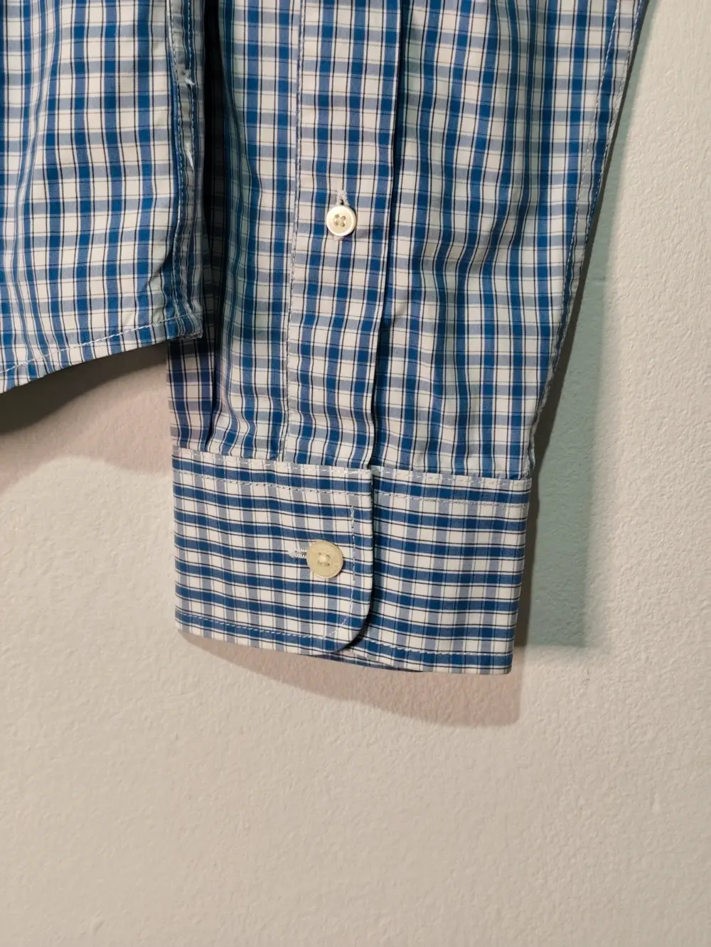 Camisa Abercrombie & Fitch cuadros vichy azul y blanco talla l muscle fit, foto 2