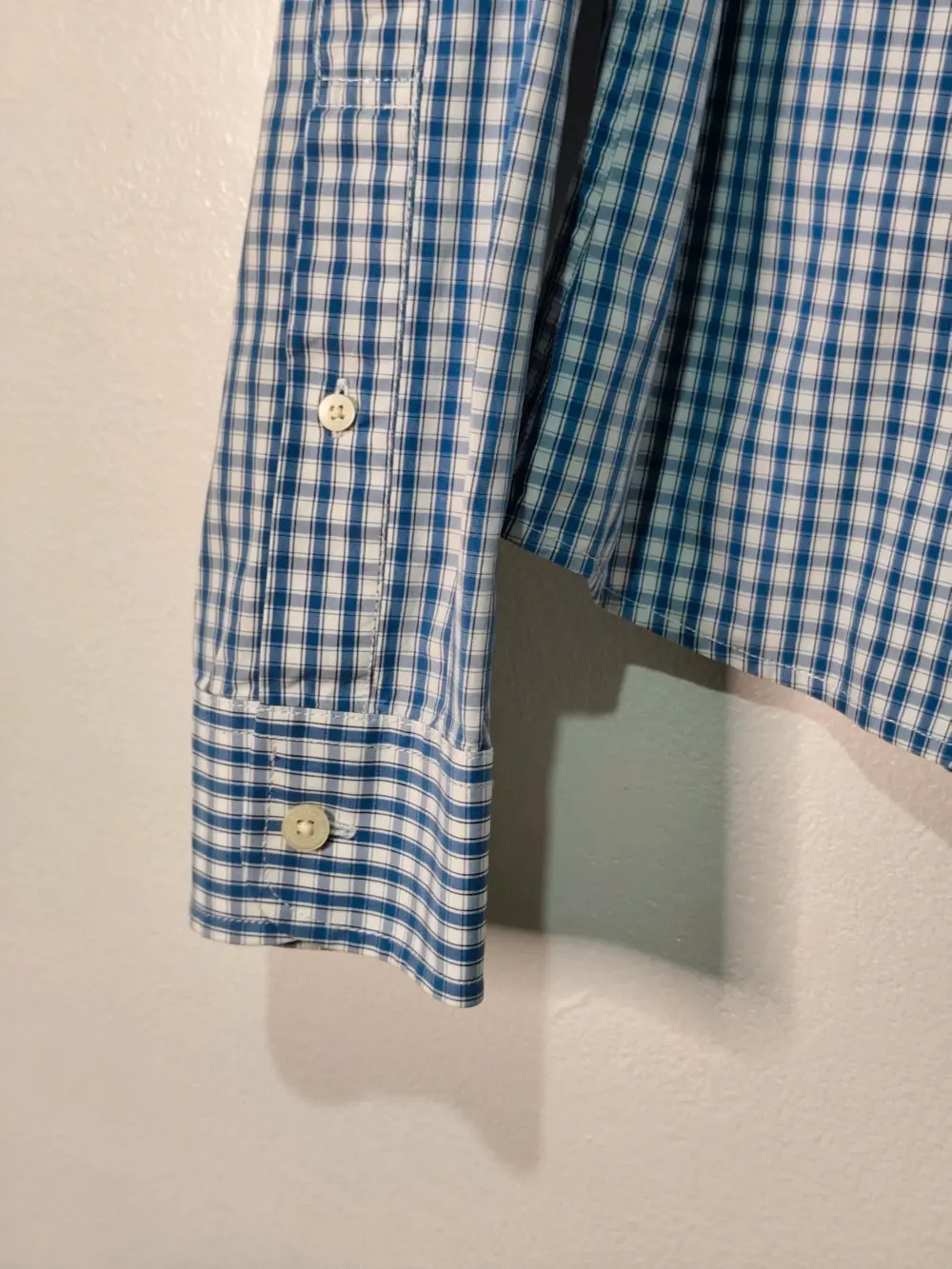 Camisa Abercrombie & Fitch cuadros vichy azul y blanco talla l muscle fit, foto 3