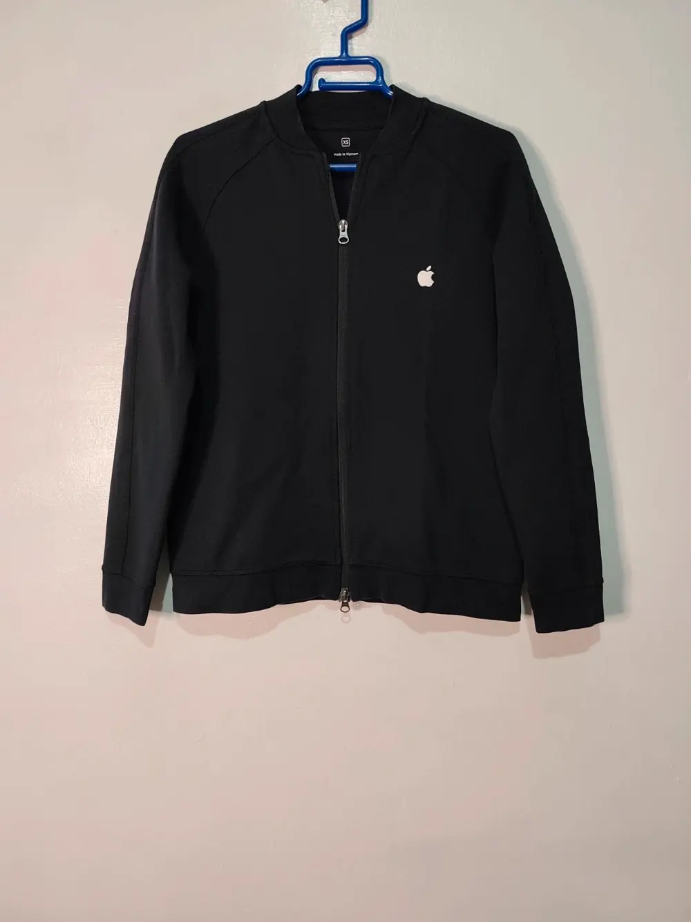 Sudadera Apple negra XS cremallera doble cursor ykk estilo bomber