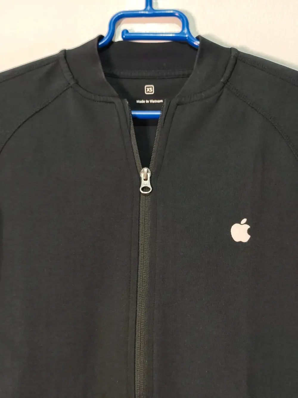 Sudadera Apple negra XS cremallera doble cursor ykk estilo bomber, foto 4