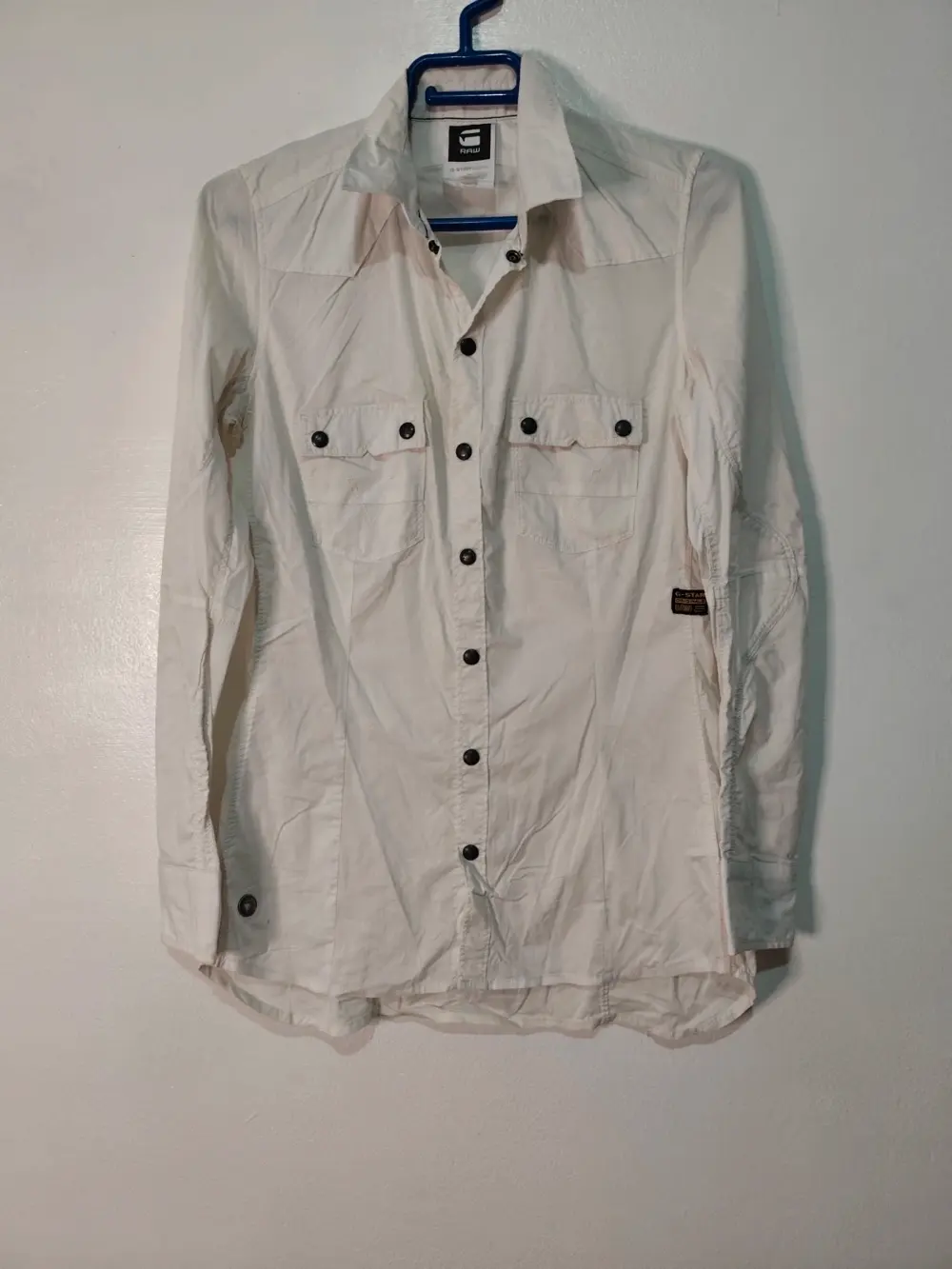 Camisa G-Star RAW Motor 5620 Slim - Talla S - Blanco / Hueso