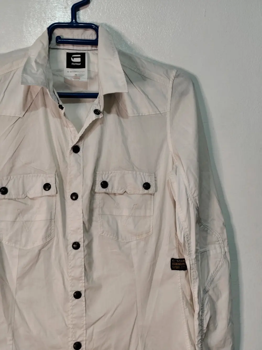 Camisa G-Star RAW Motor 5620 Slim - Talla S - Blanco / Hueso, foto 2
