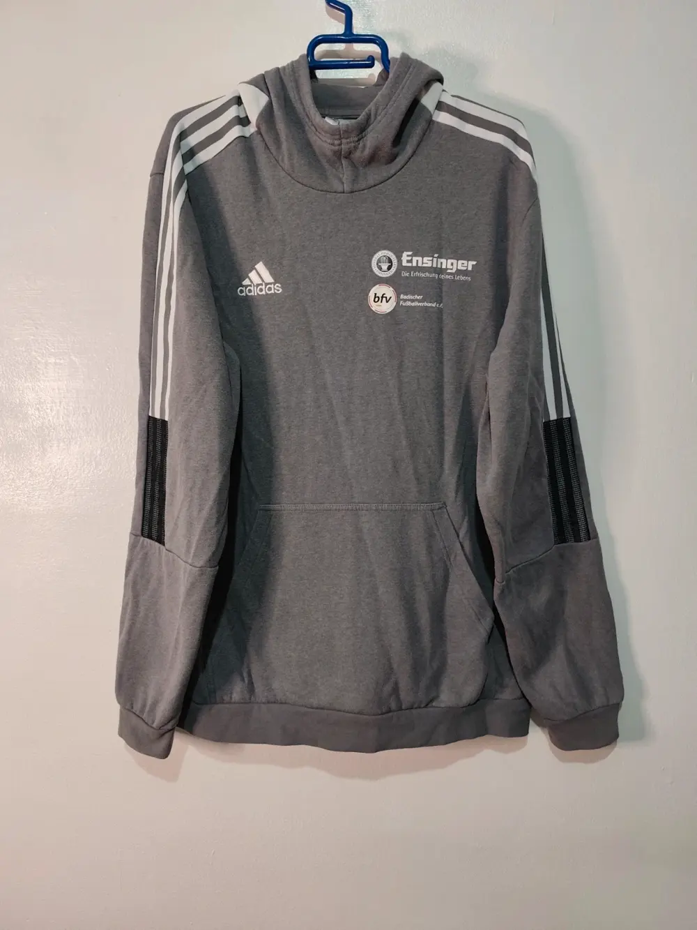Sudadera con capucha Adidas badischer fußballverband bfv ensinger gris con capucha talla L