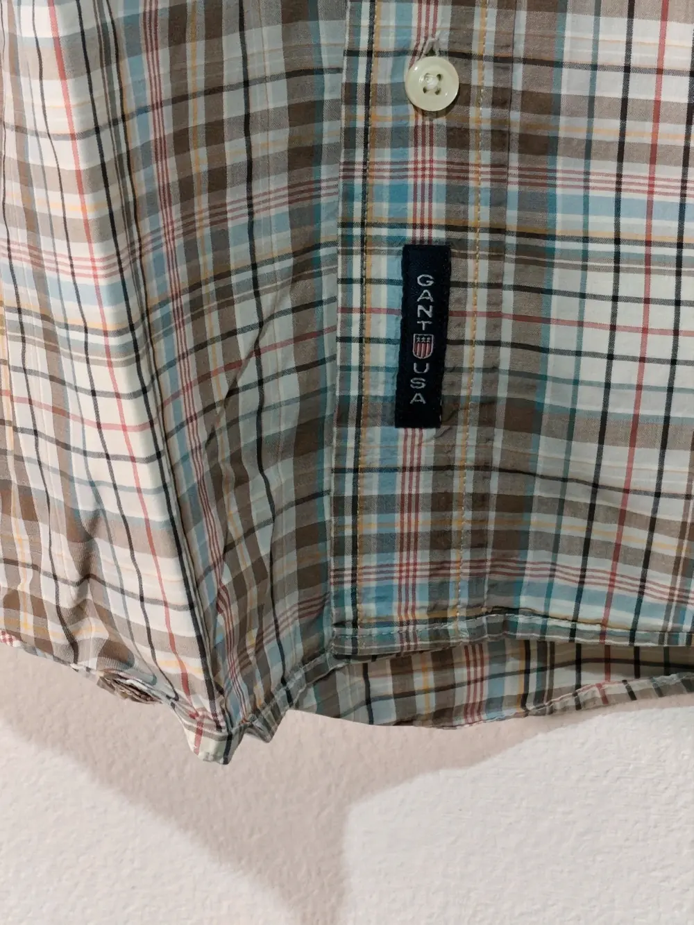 Camisa manga larga Gant usa ivy 50's poplin sport fit cuadros talla L sirve para XL ver medidas, foto 4