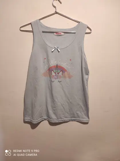 Camiseta Blusa pijama sin mangas Turquesa
