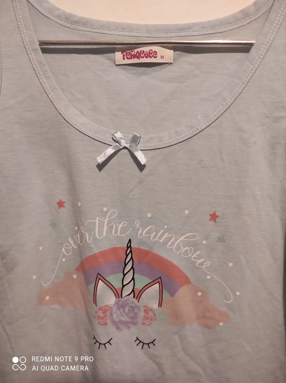 Camiseta Blusa pijama sin mangas Turquesa, foto 2
