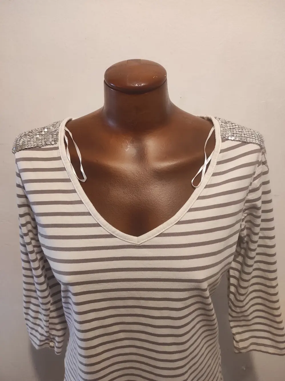 Camiseta manga 3/4 a rayas Ici et Maintenant, foto 2