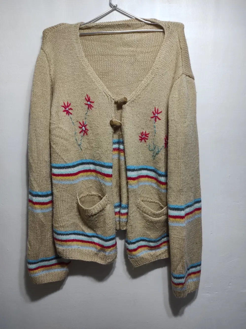 Jersey cardigan de punto semi-abierto tienda local talla unica