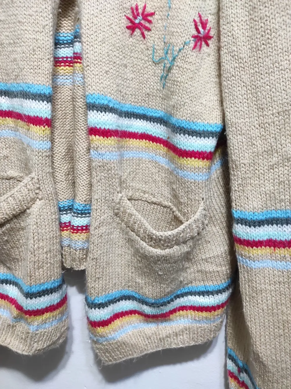 Jersey cardigan de punto semi-abierto tienda local talla unica, foto 4