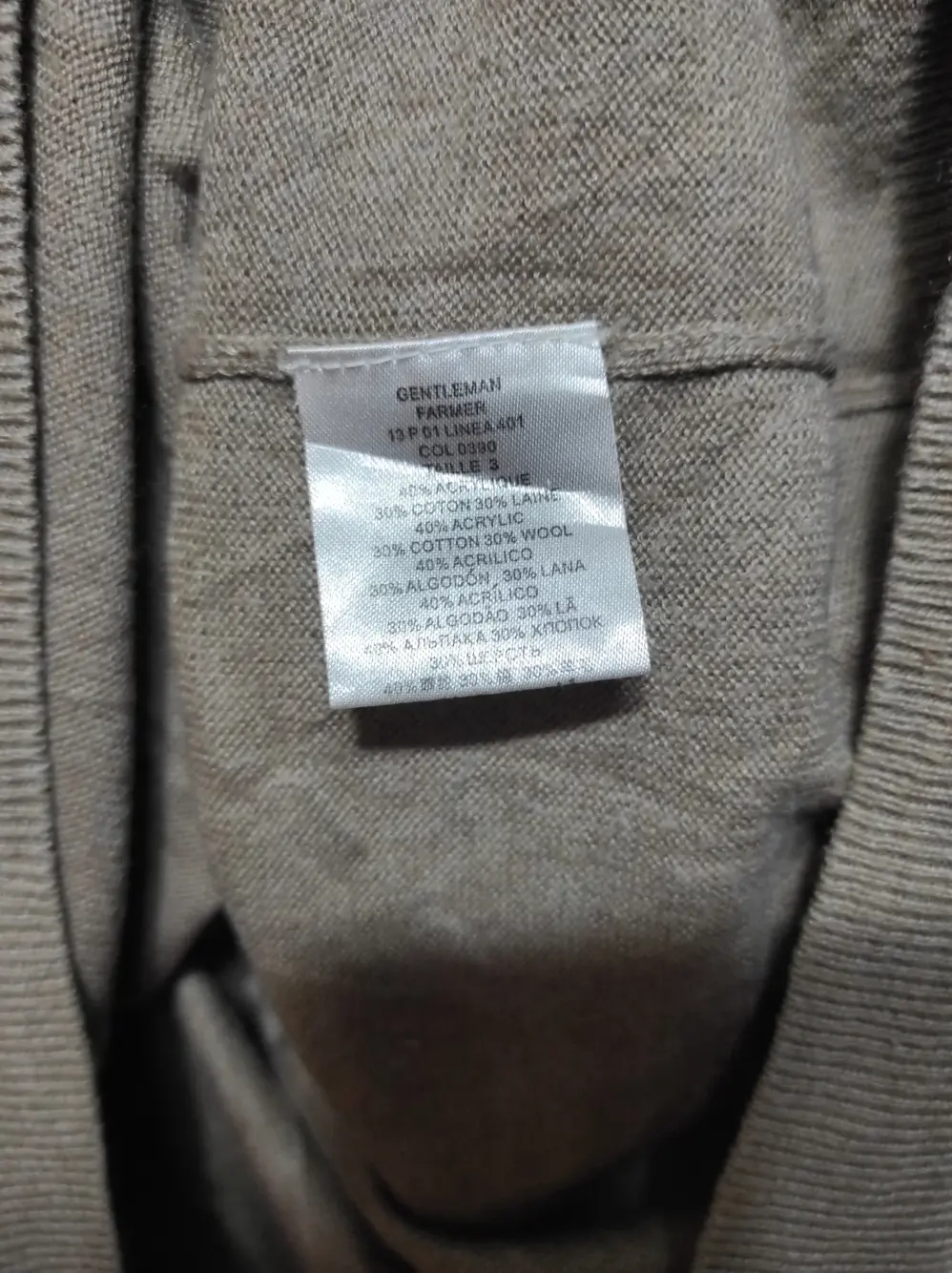 Jersey fino cuello de pico gentleman farmer 30%lana talla 3, foto 4