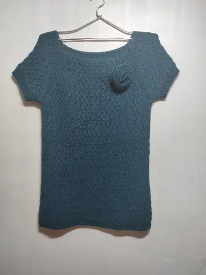 Vestido de invierno de lana mohair con flor made in italy talla unica