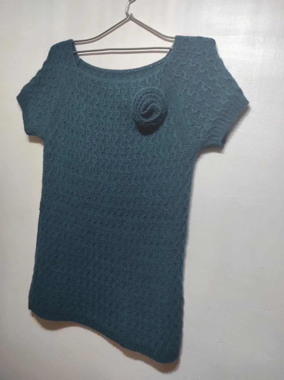 Vestido de invierno de lana mohair con flor made in italy talla unica, foto 5