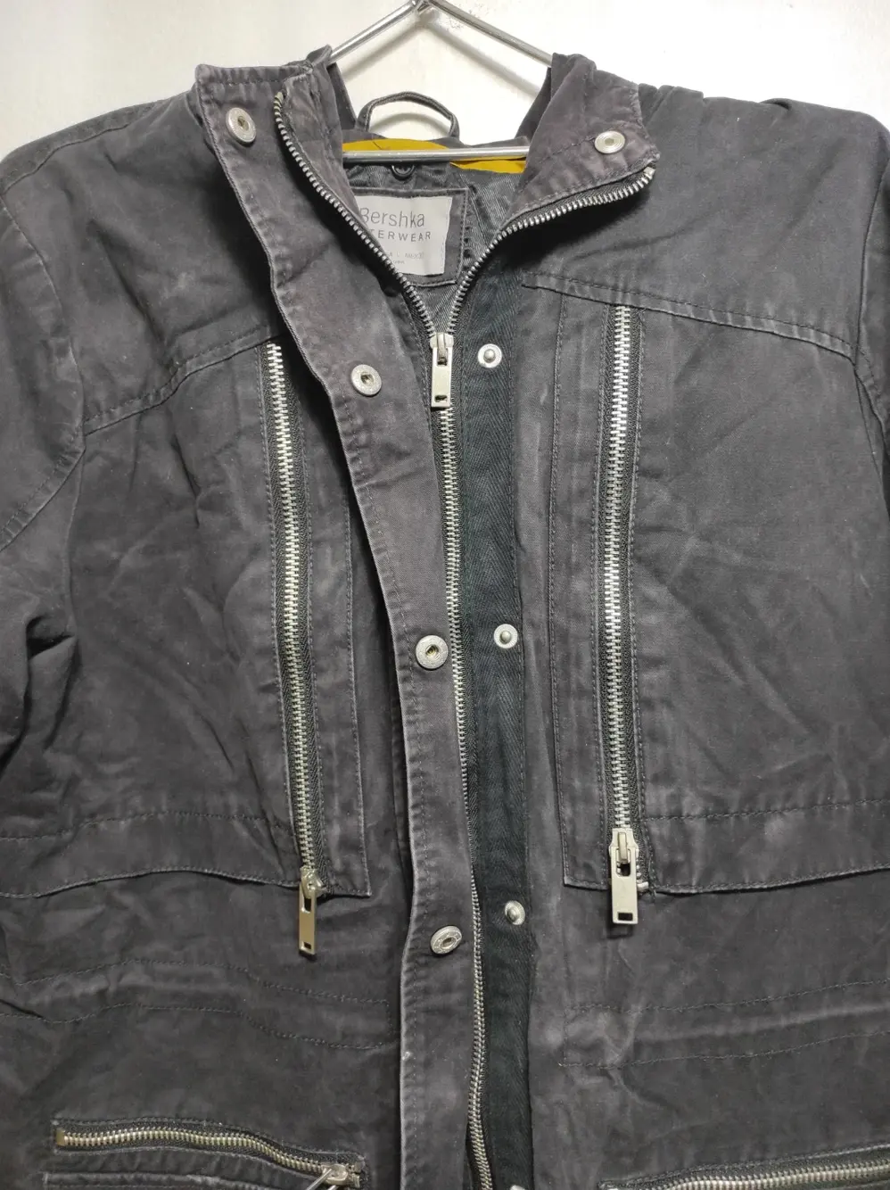 Chaqueta parka con capucha y cremallera Bershka outerwear talla L, foto 3
