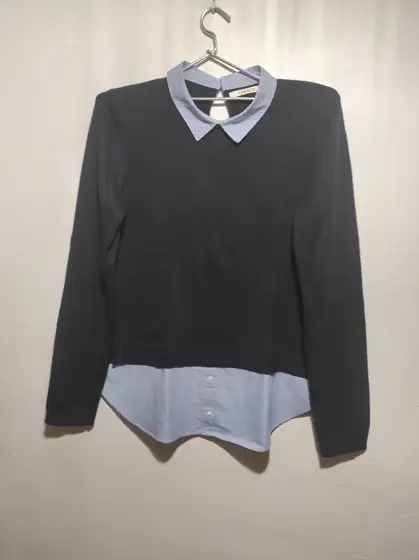 Jersey con detalles en camisa camaïeu talla unica