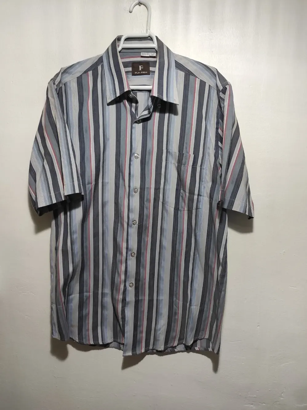 Camisa manga corta a rayas fly fish talla 40