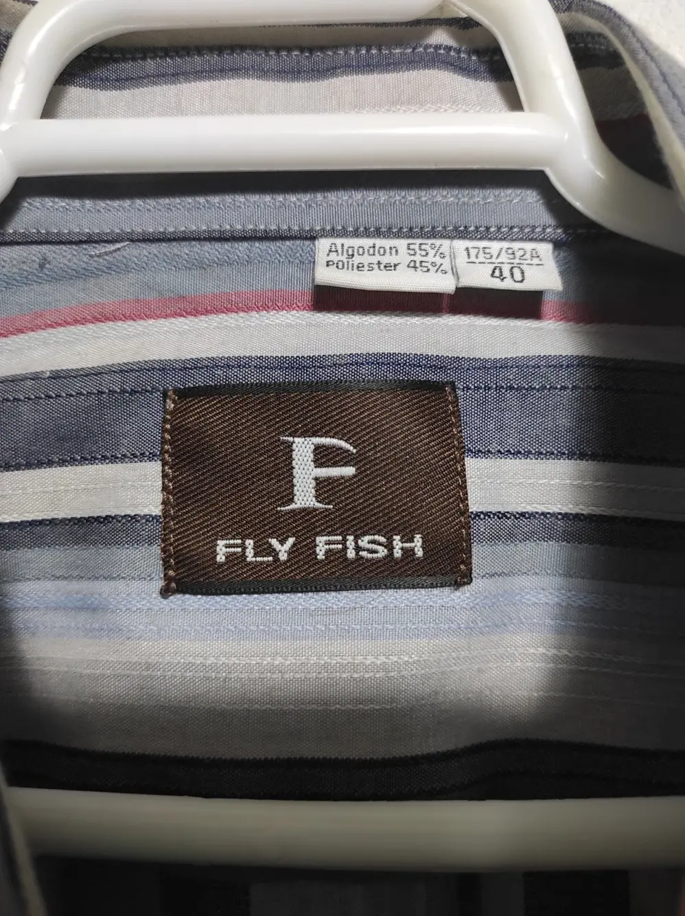 Camisa manga corta a rayas fly fish talla 40, foto 2