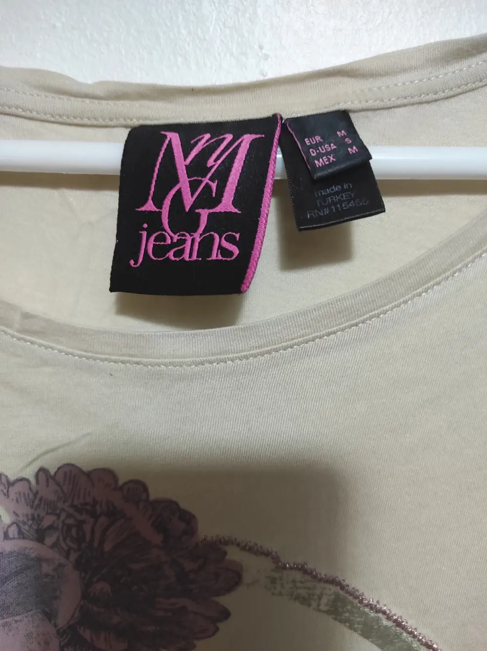 Camiseta manga corta con adornos Mango jeans talla M, foto 4