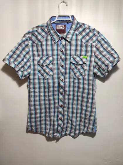 Camisa a cuadros manga corta Forex talla M
