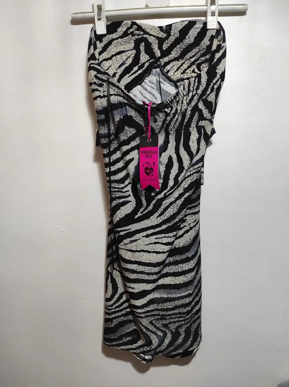 Vestido Fiesta palabra de honor ajustado Gondola blue talla unica sirve para S/M ver medidas, foto 4