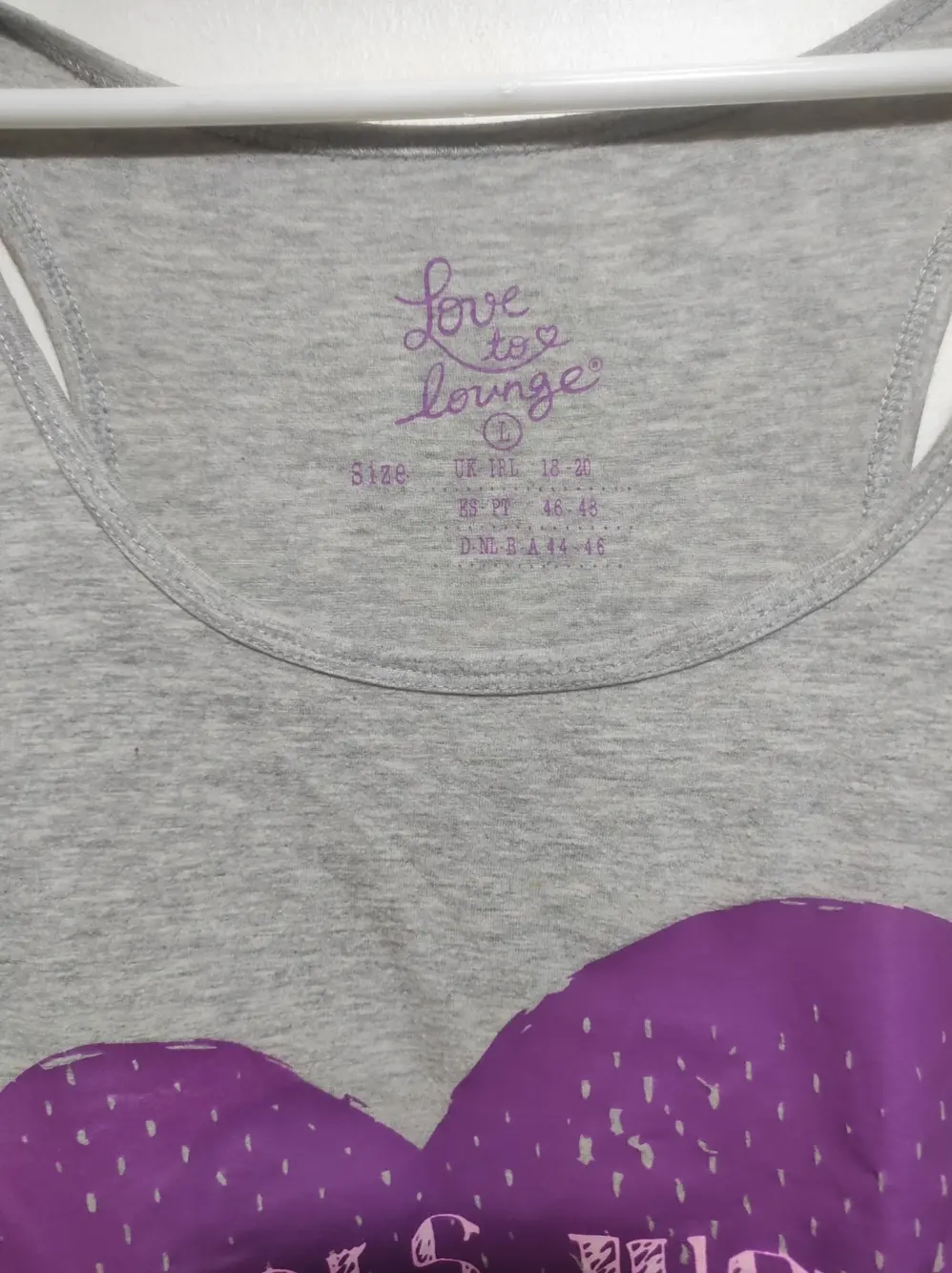 Camiseta sin mangas love to lounge talla L, foto 3