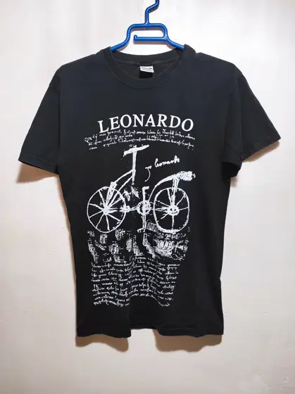 Camiseta manga corta Leonardo da Vinci sketch codex atlanticus bike cycle talla S unisex