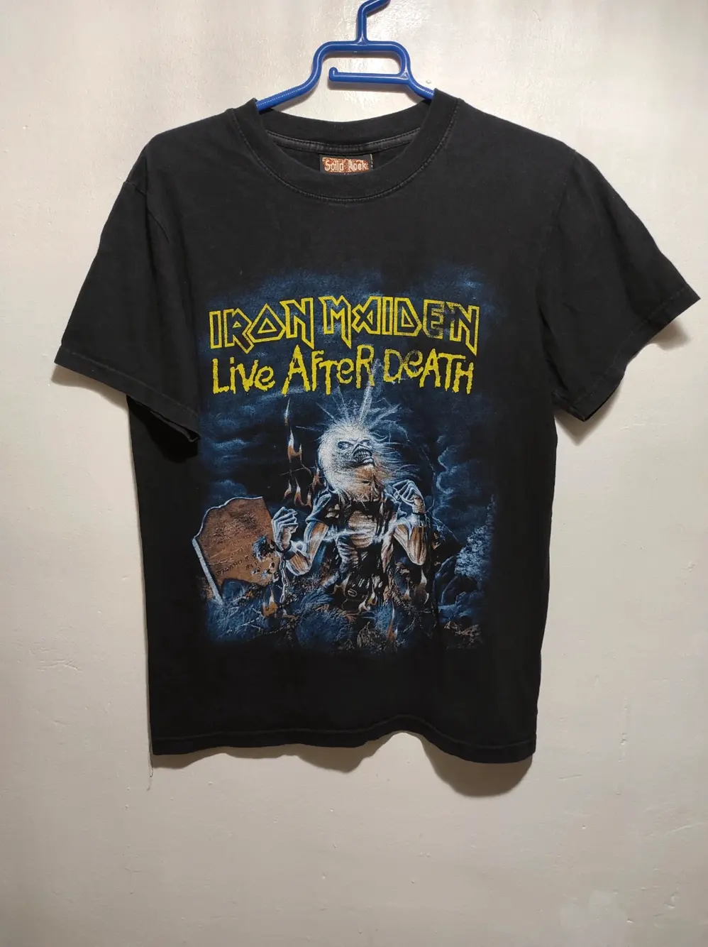 Camiseta vintage 80's Iron maiden Live After Death Solid rock USA talla M