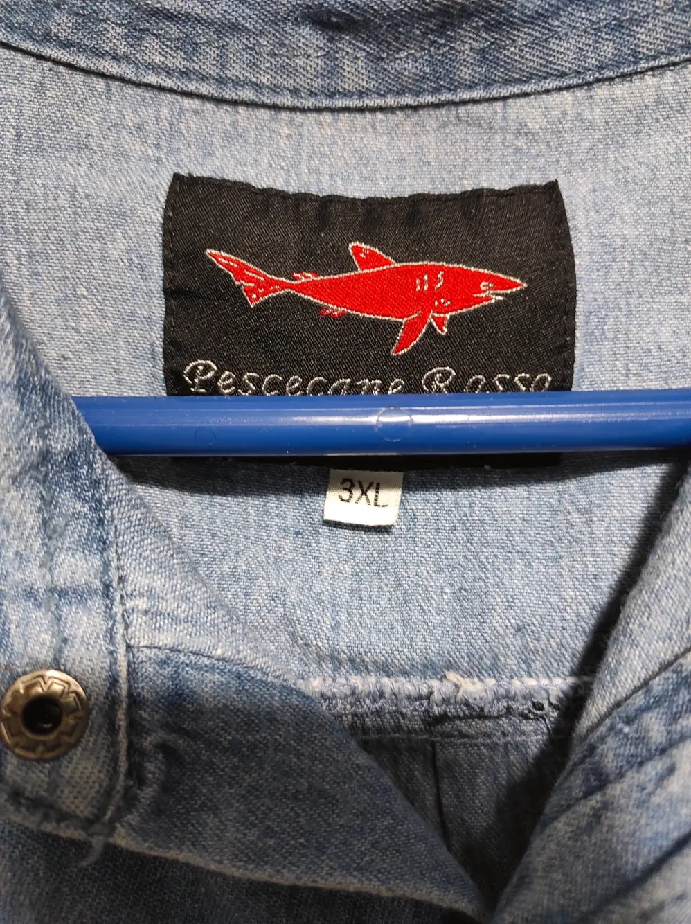 Camiseta vaquera pescecane Rosso talla 3XL, foto 3