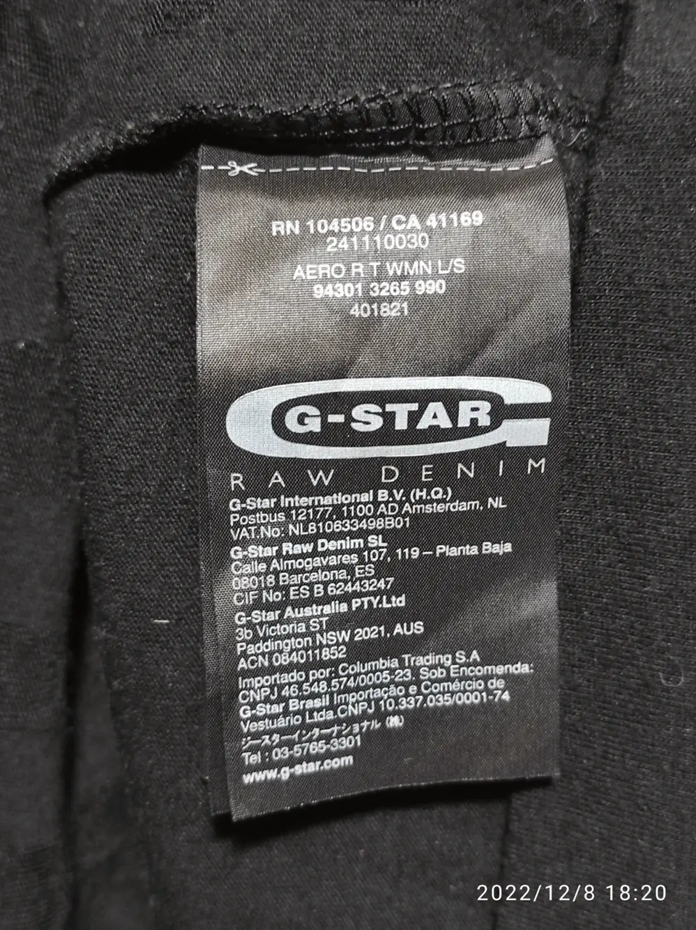 Camiseta manga larga G-star raw talla L, foto 5