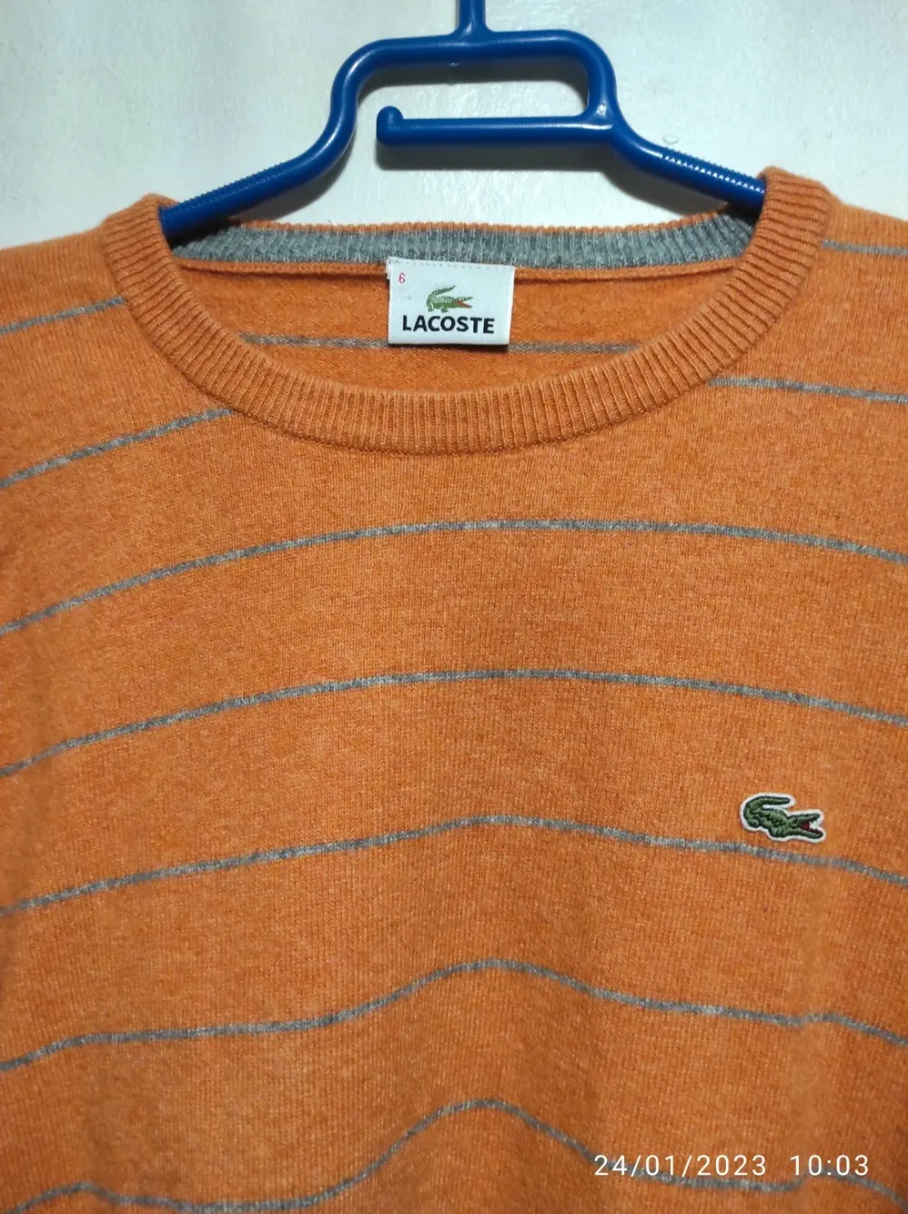 Jersey de lana Lacoste talla 6 equivale a una XL ver medidas, foto 3