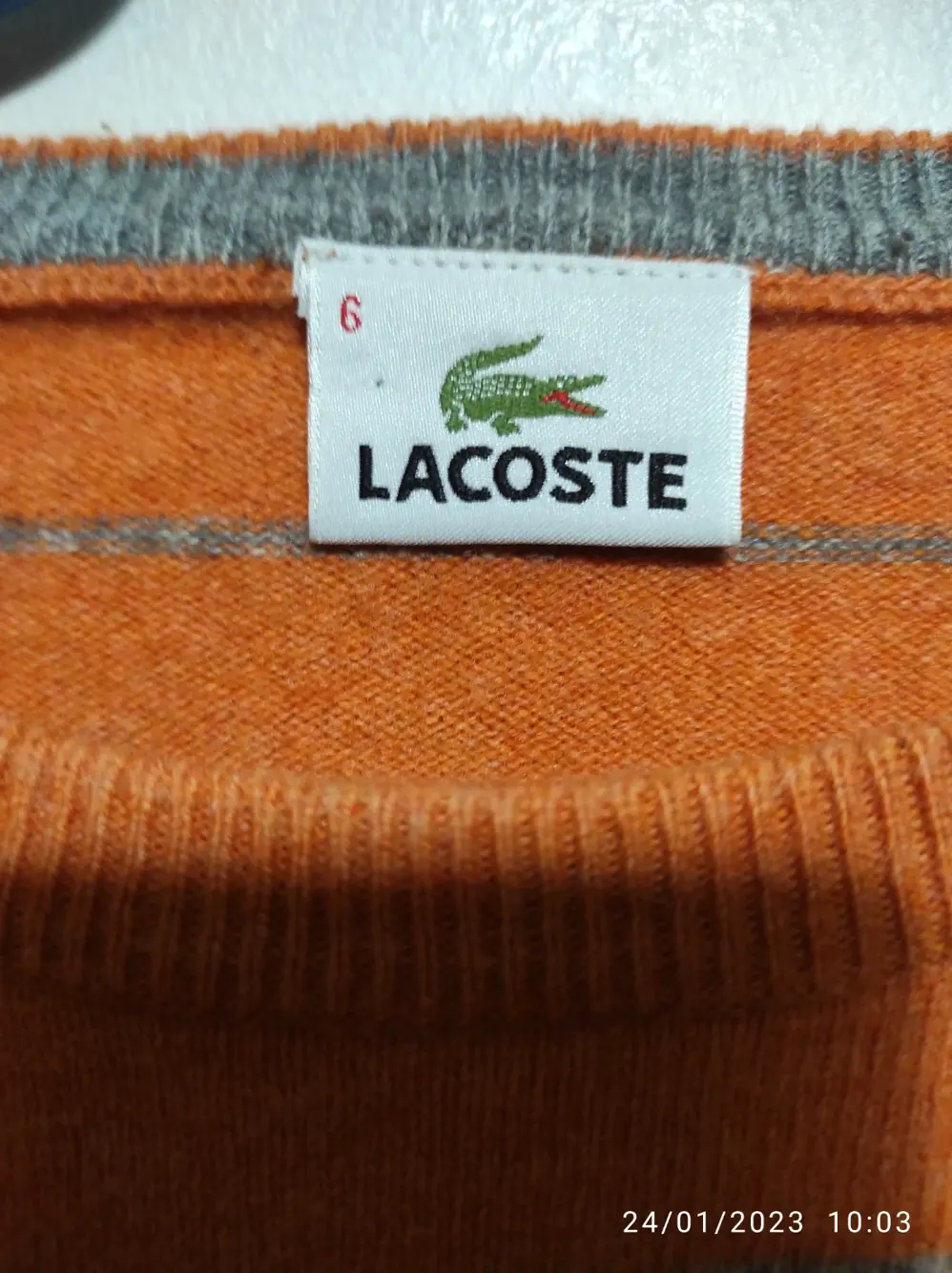 Jersey de lana Lacoste talla 6 equivale a una XL ver medidas, foto 4