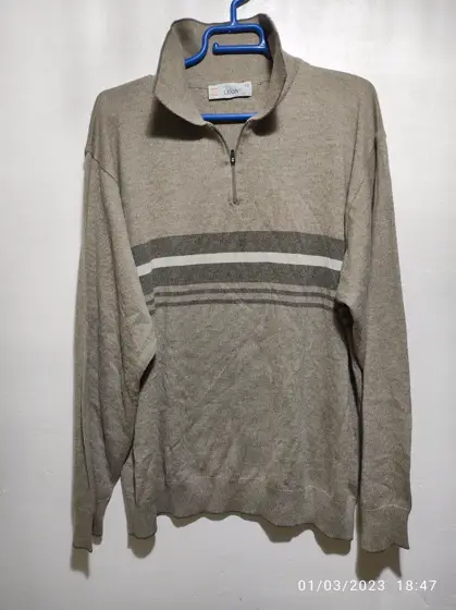 Jersey de lana cuello alto con cremallera Leon talla 58 sirve para XL, XXL